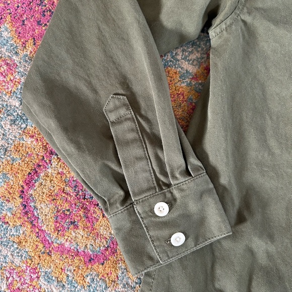 Madewell | Women’s Olive Green Button Front Single Breast Pocket Shirtdress Sz S - Picture 11 of 16